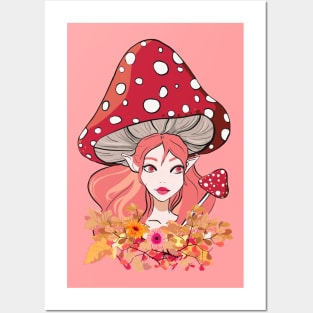 Mushroom fairy Posters and Art